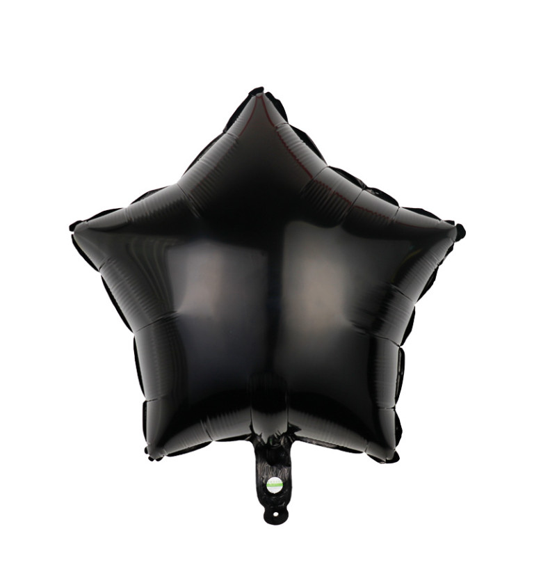 Fóliový balónek hvězda černá 45 cm