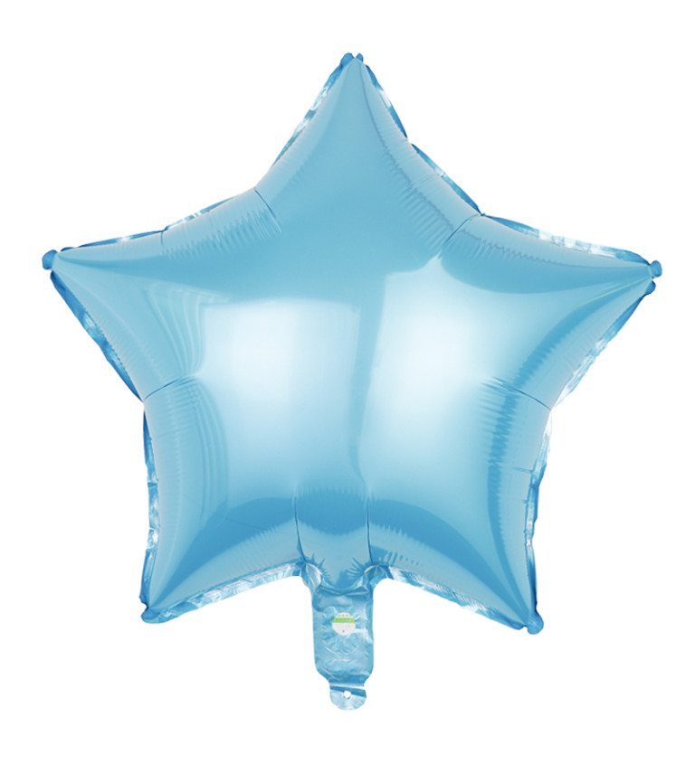 Fóliový balónek hvězda světle modrá 45 cm