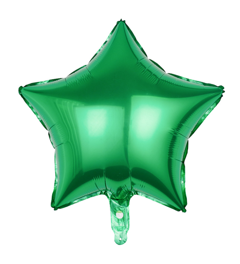 Fóliový balónek hvězda zelená 45 cm