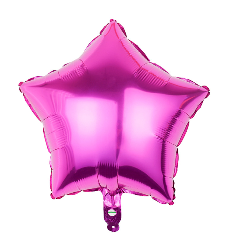 Fóliový balónek hvězda růžová 45 cm