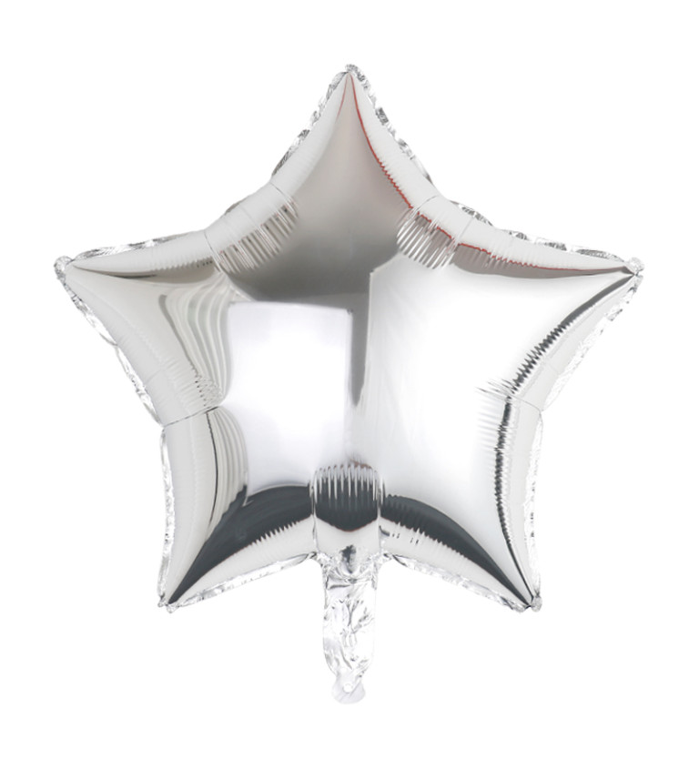 Fóliový balónek hvězda stříbrná 45 cm