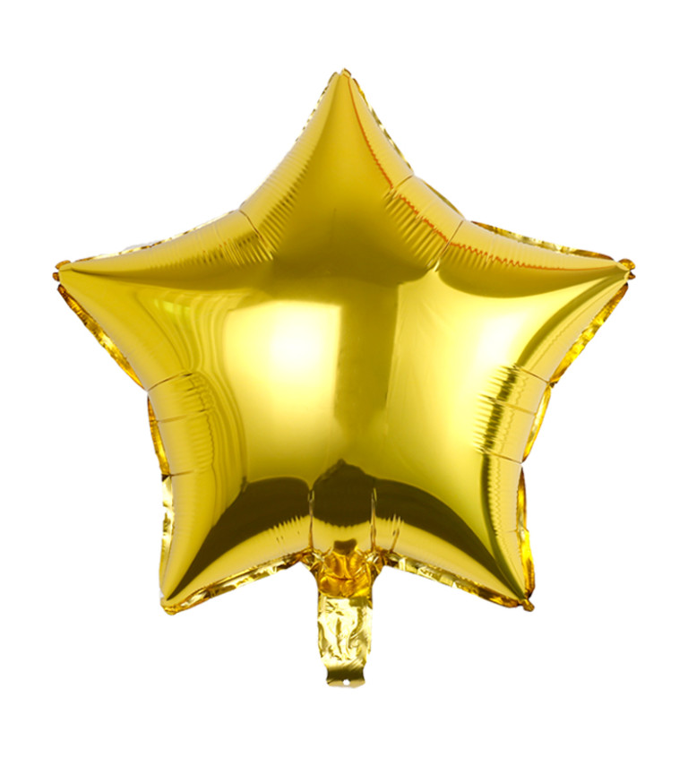 Fóliový balónek hvězda zlatá 45 cm