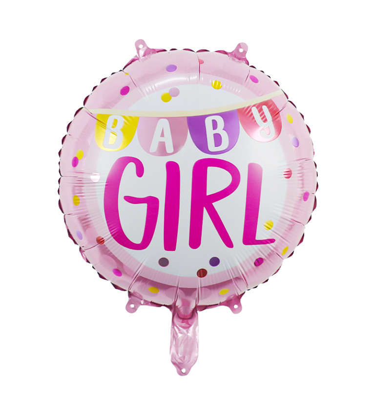Fóliový balónek Baby girl růžový 45 cm
