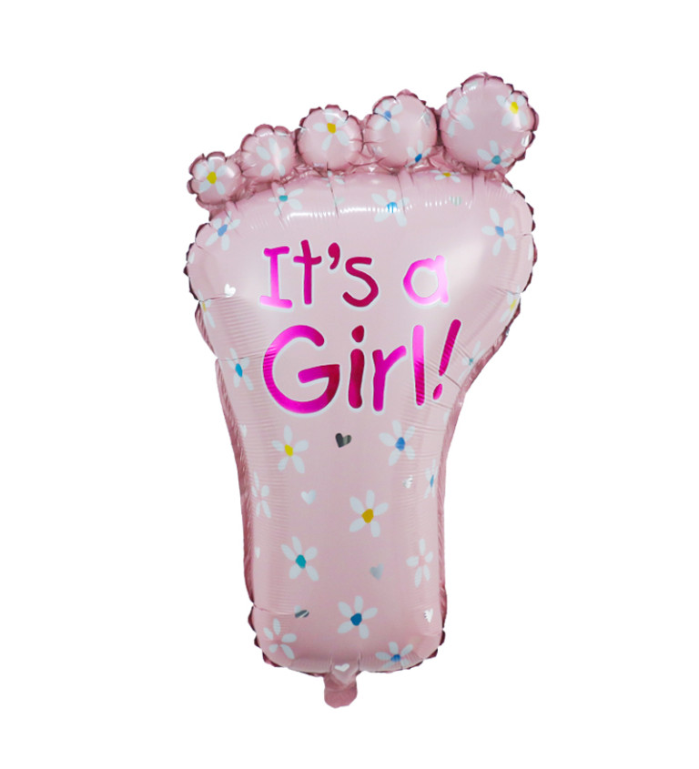 Fóliový balónek Noha holčička růžová