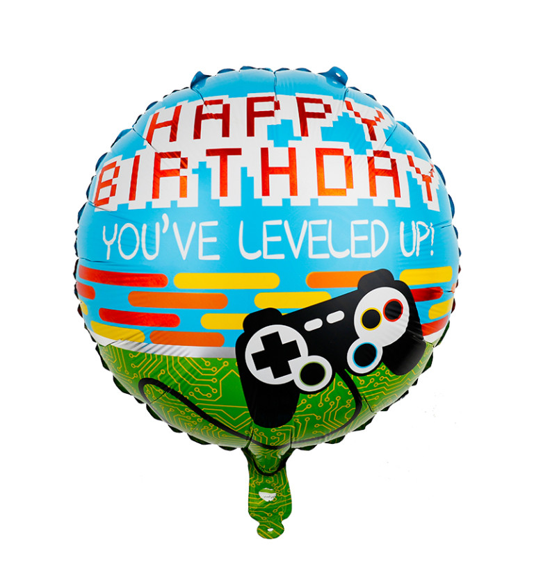 Fóliový balónek - Happy birthday gamer