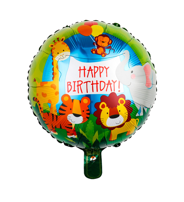 Fóliový balónek - Happy birthday safari