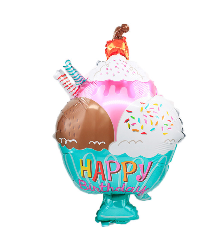 Fóliový balónek Zmrzlinový pohár barevný