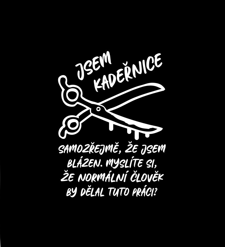 Dámské tričko černé - Jsem kadeřnice