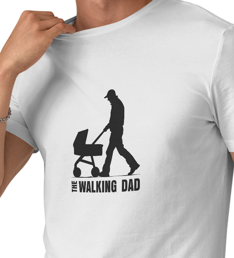 Pánské tričko bílé - The walking dad