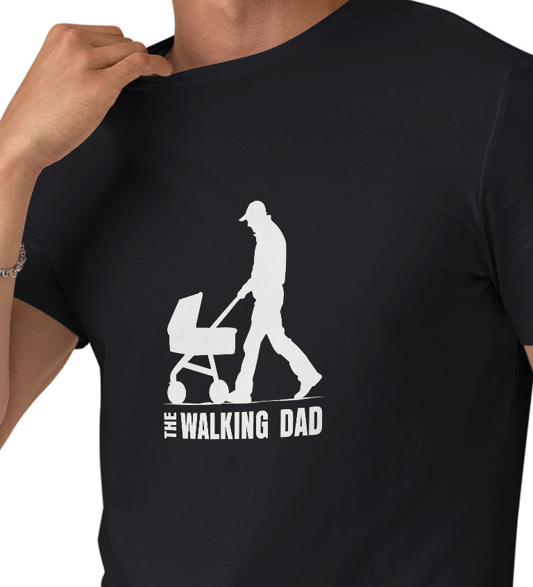 Pánské tričko černé - The walking dad