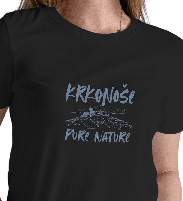 Dámské tričko černé - Krkonoše Pure Nature