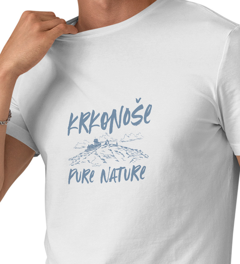 Pánské tričko bílé - Krkonoše Pure Nature
