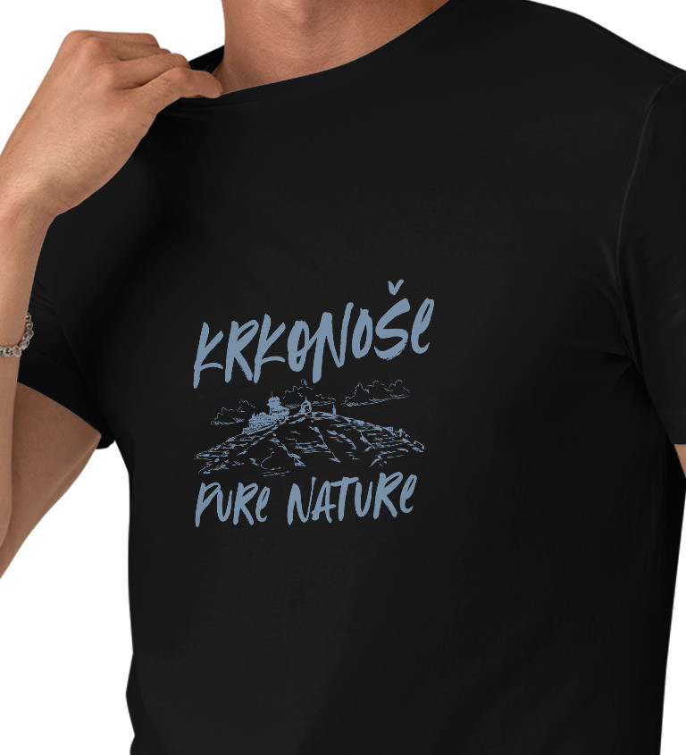 Pánské tričko černé - Krkonoše Pure Nature