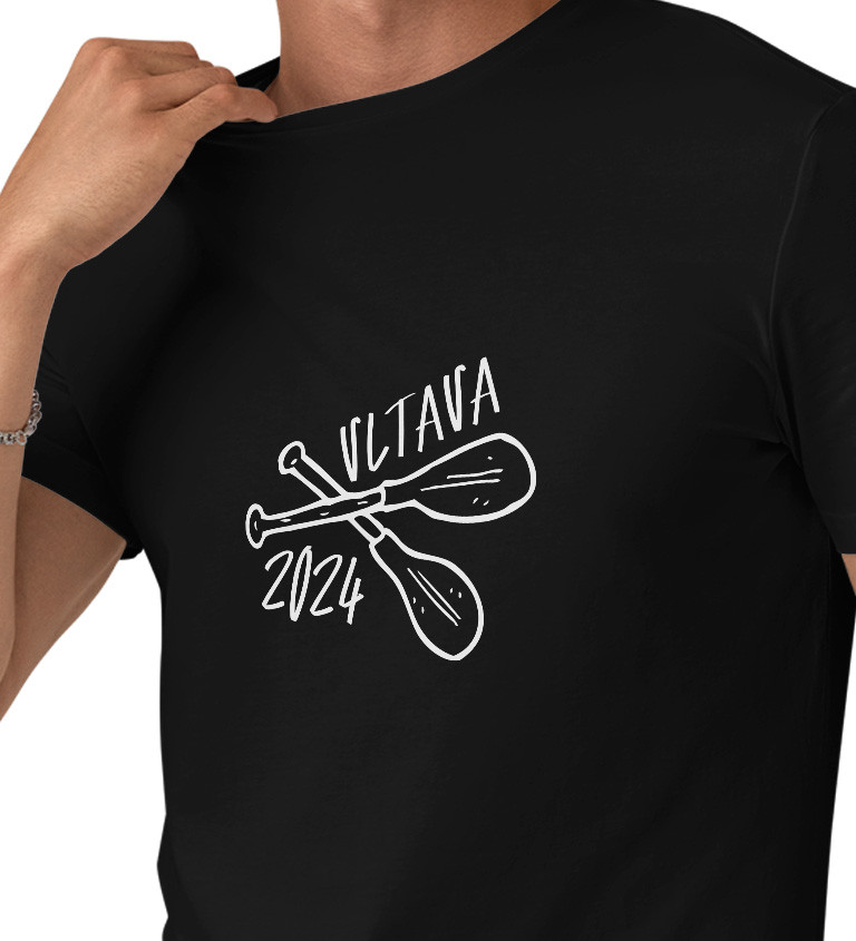 Pánské tričko černé - Vltava 2024