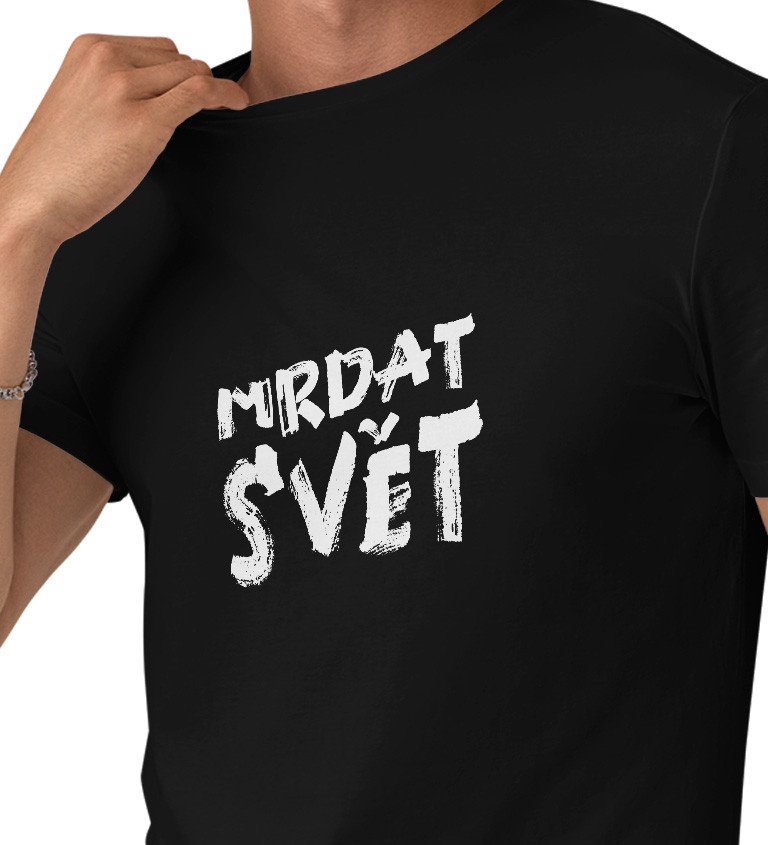 Pánské tričko černé - Mrdat svět