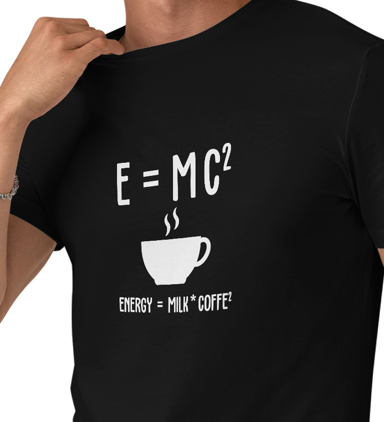 Pánské tričko černé - E=MC2