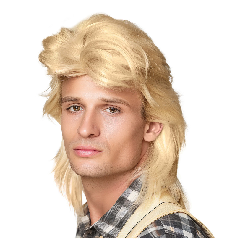 Pánská paruka - mullet, blond