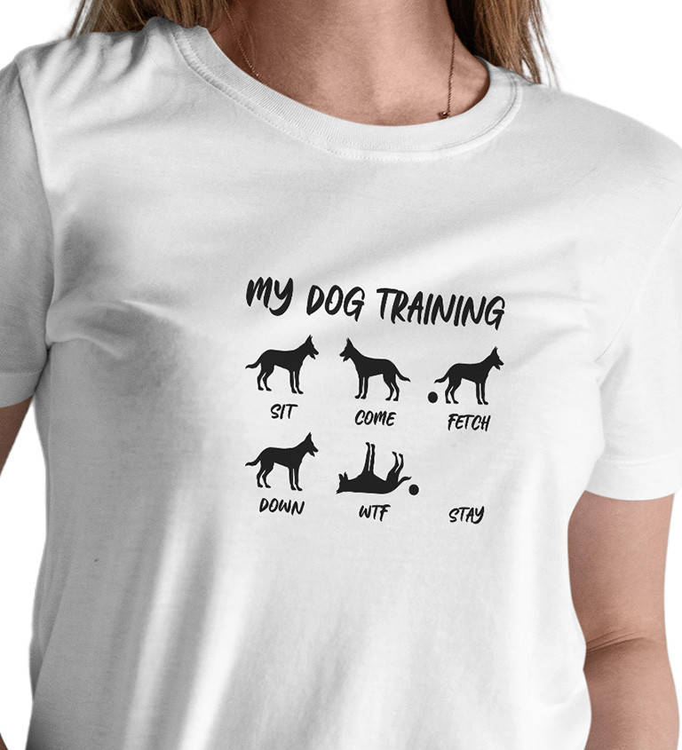 Dámské tričko bílé - My dog training