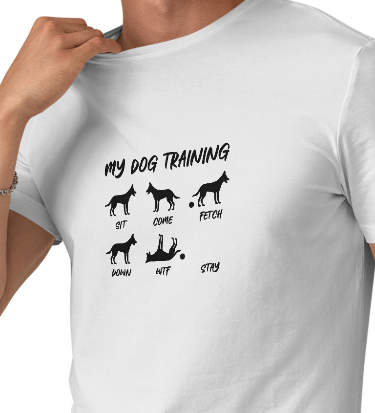 Pánské tričko bílé - My dog training