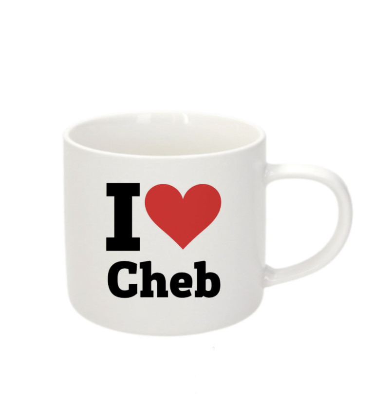 Espresso hrnek - I love Cheb