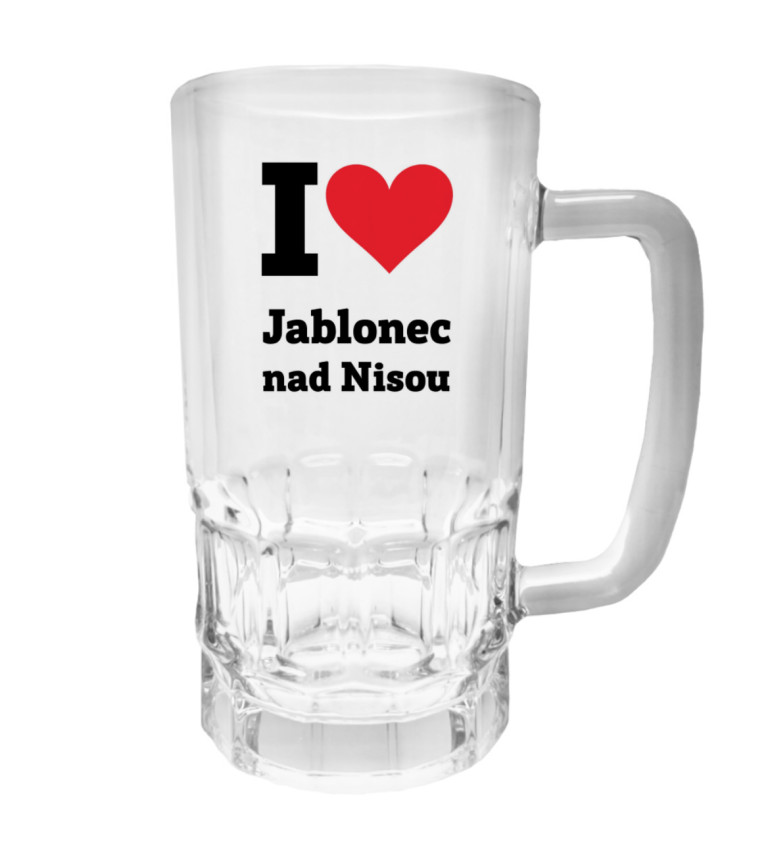 Půllitr s potiskem - I love Jablonec nad Nisou