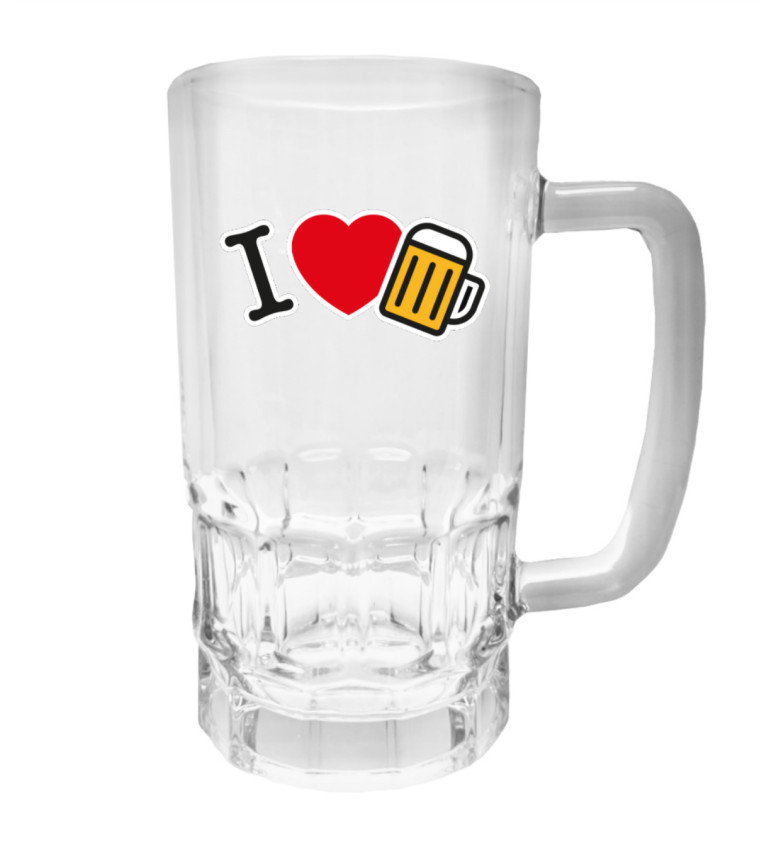 Půllitr s potiskem - I love beer