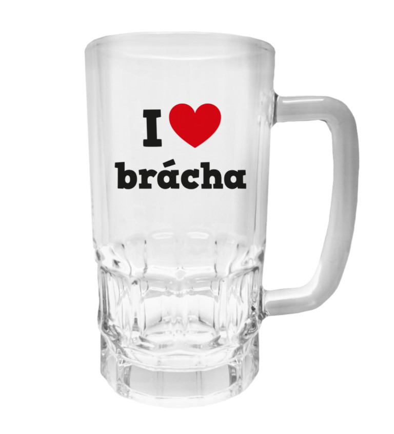 Půllitr s potiskem - I love brácha