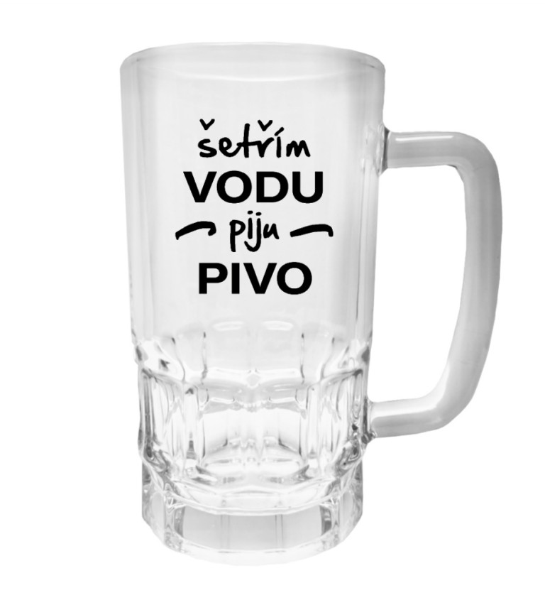 Půllitr s potiskem - Šetřím vodu, piju pivo