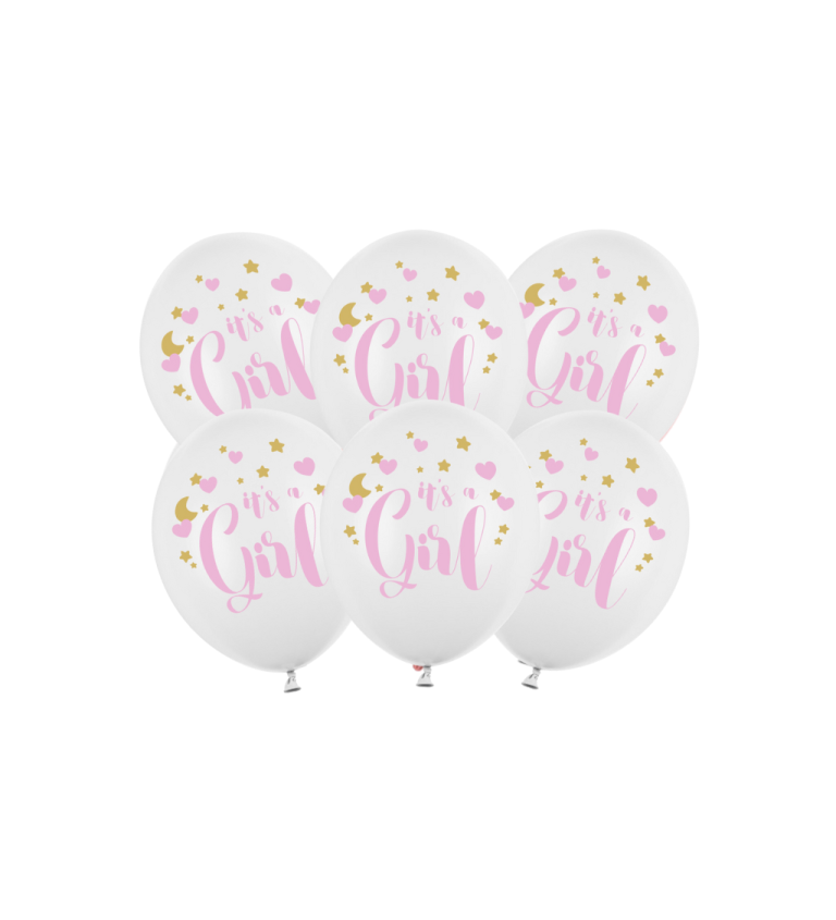Latexové balónky strong pastelové It's a girl 30 cm 6 ks