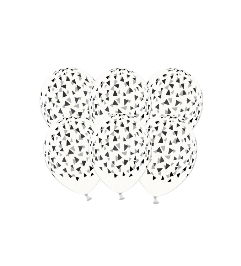 Latexové balónky strong průhledné trojúhelníky 30 cm 6 ks