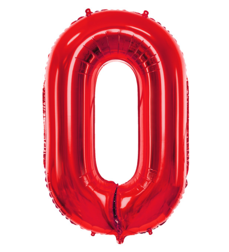 Fóliový červený balónek 0