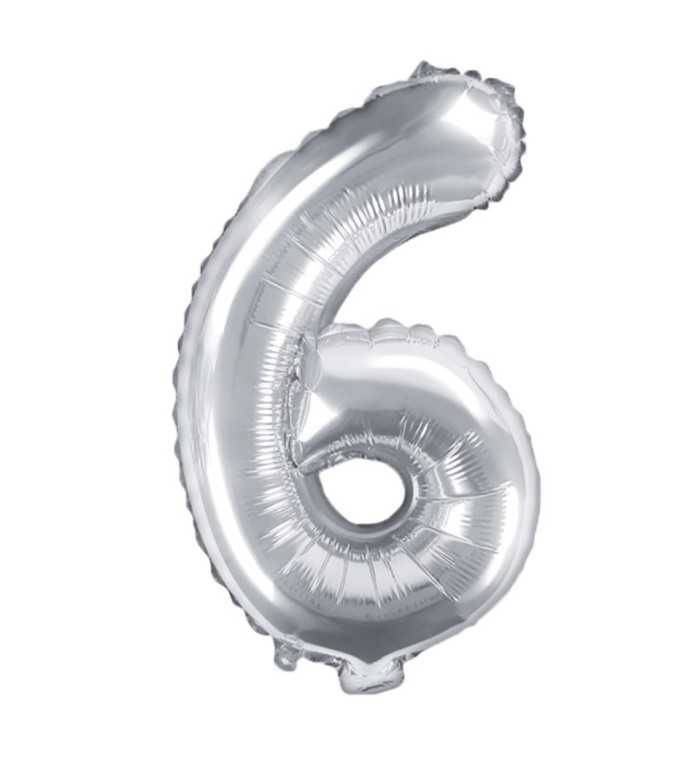 Malá číslice 6 - stříbrná