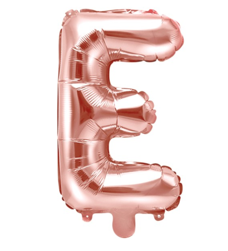 Růžovo-zlatý mini balónek E