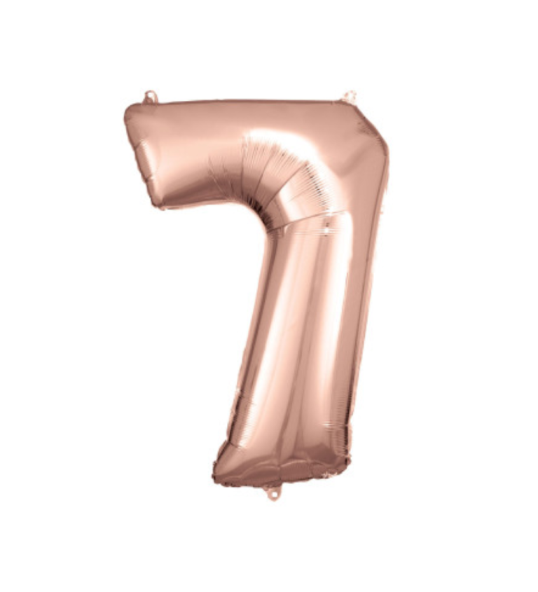 Fóliový rose gold balónek - číslo 7