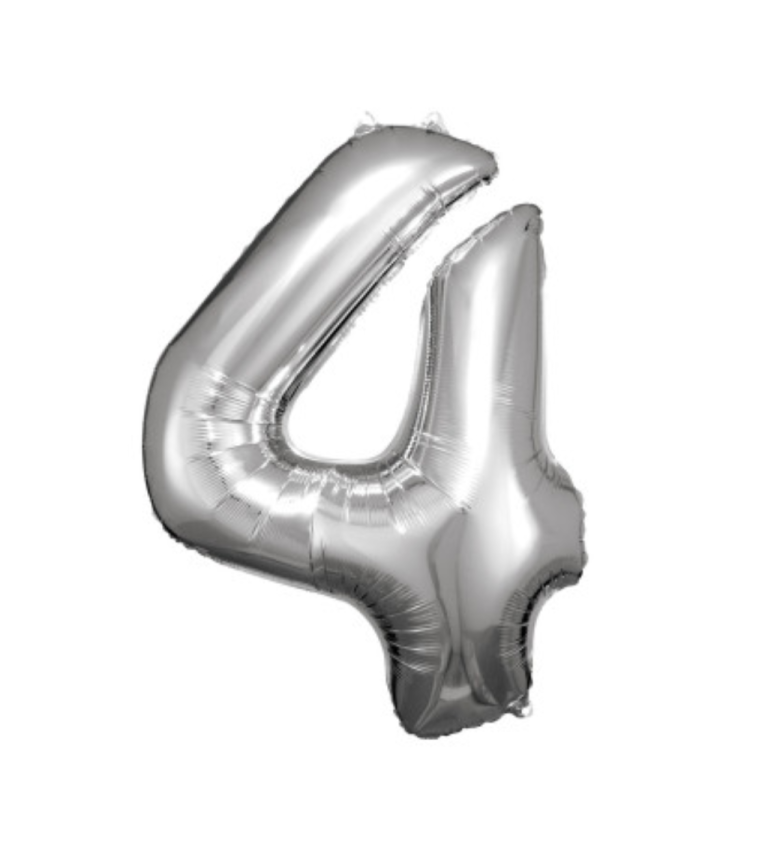 Stříbrný balón číslo 4