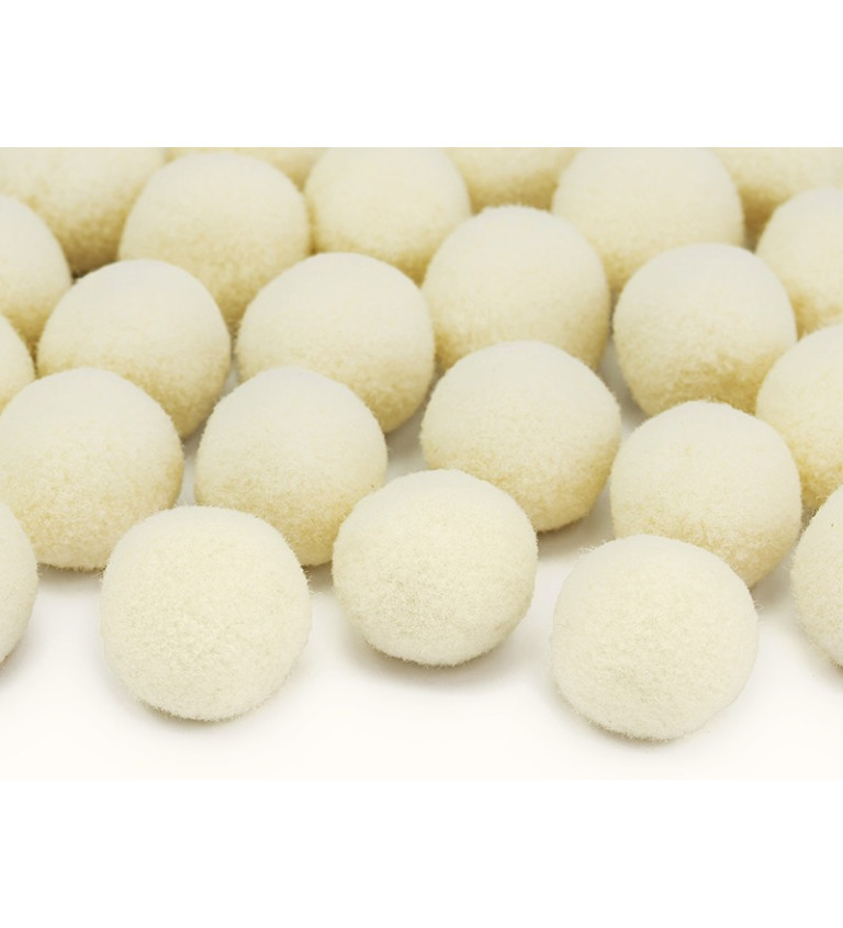 Malé krémové pompony