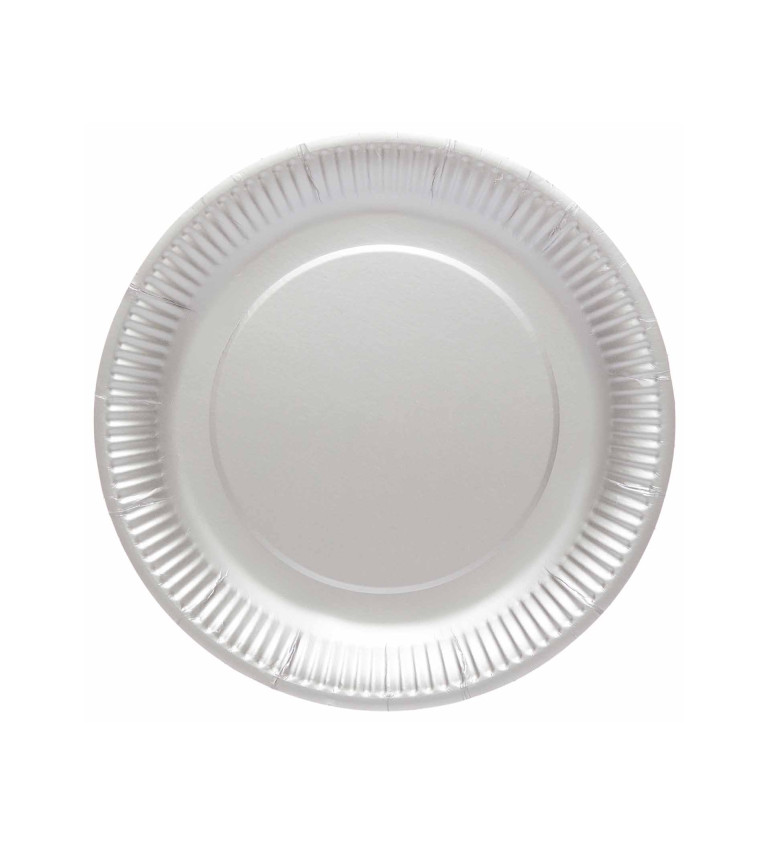 Talířky papírové stříbrné