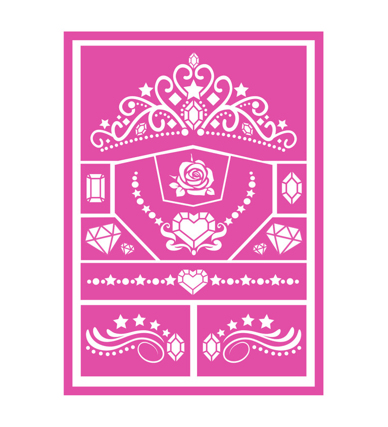 Dětská šablona na make-up princezna