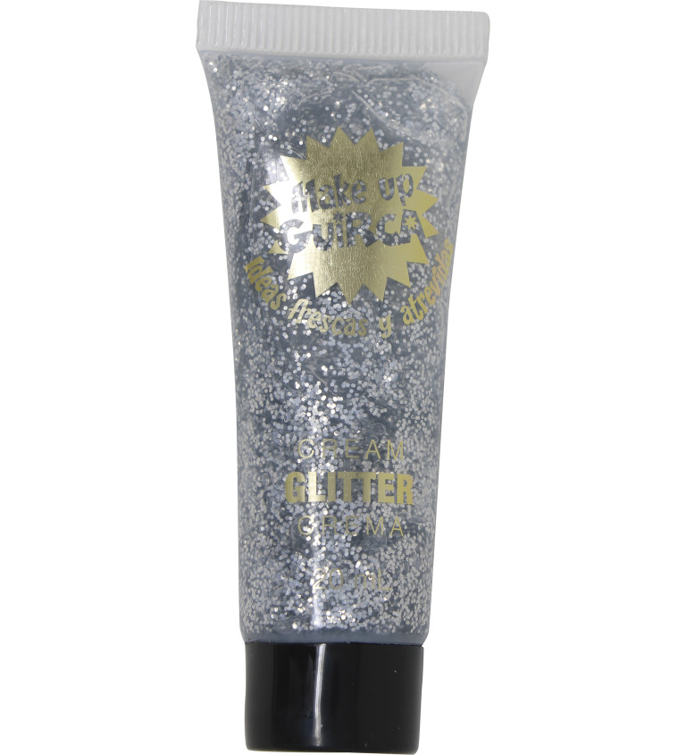 Třpytivý krémový make-up stříbrný