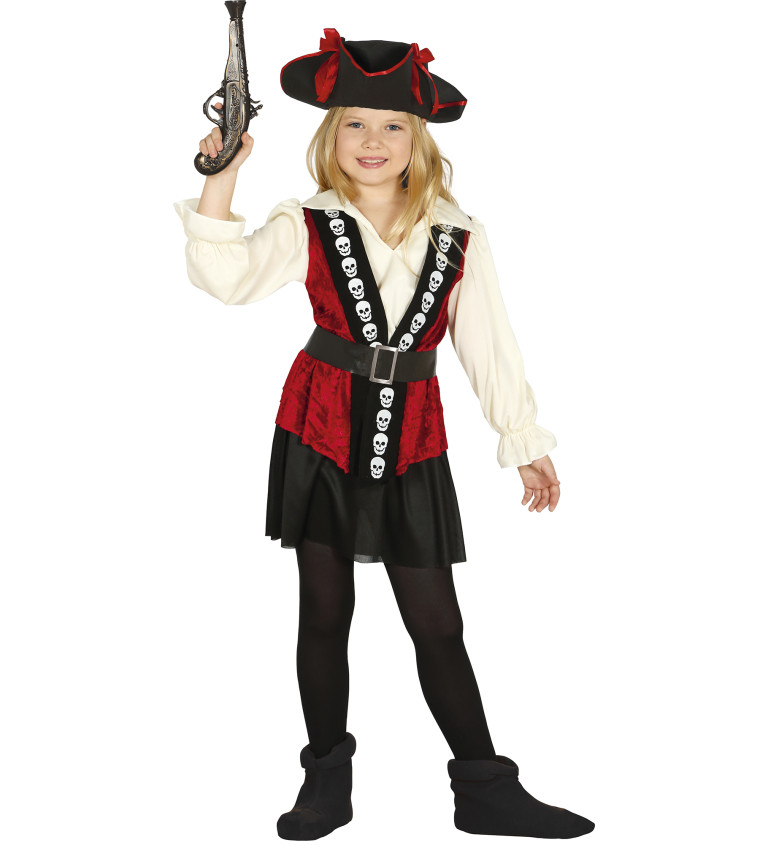 Dětský kostým Pirátka s lebkami