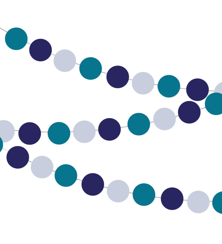 Dekorační girlanda koule modrá