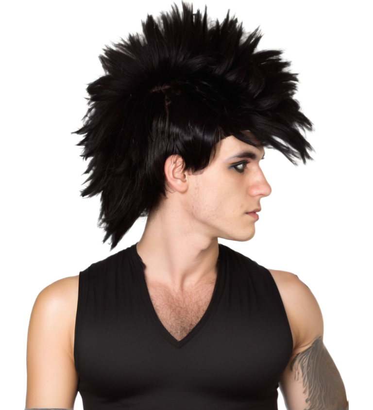 Pánská paruka - punk, černá
