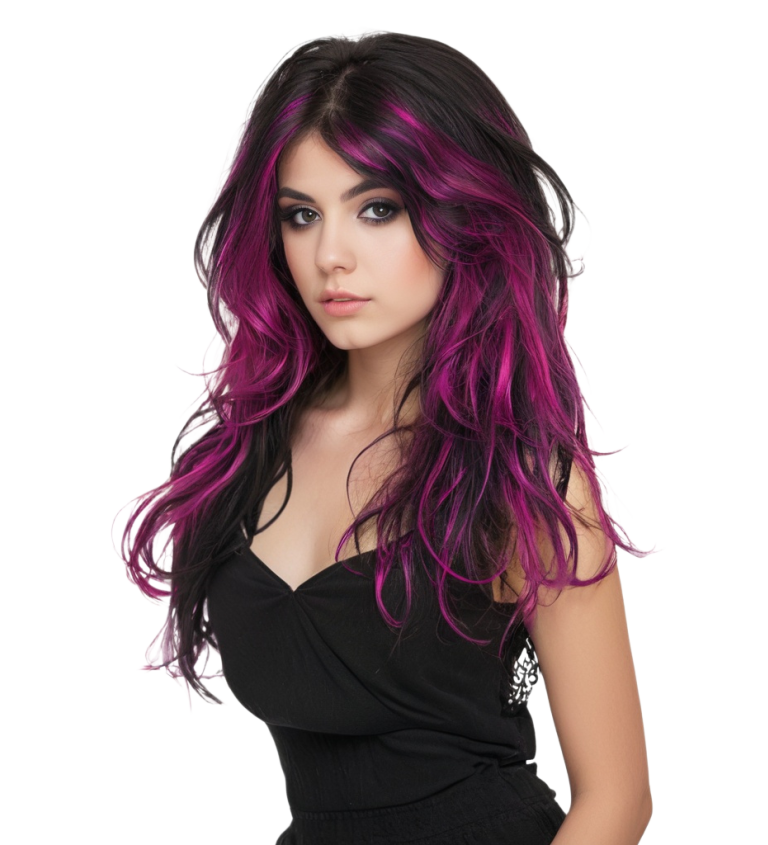 Dámská paruka - růžový melír