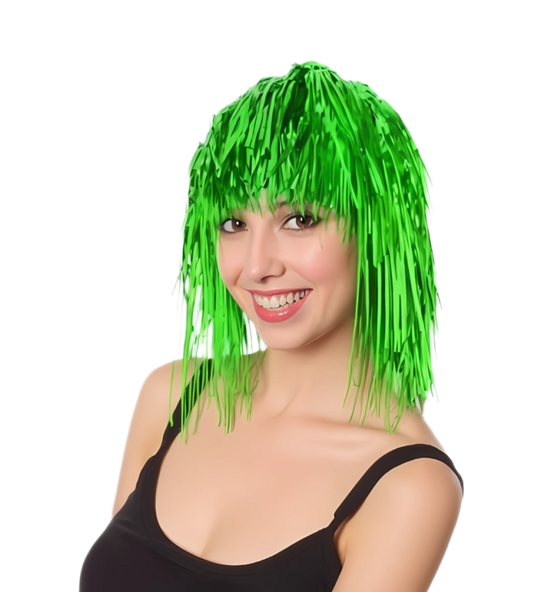 Dámská paruka - metalická zelená