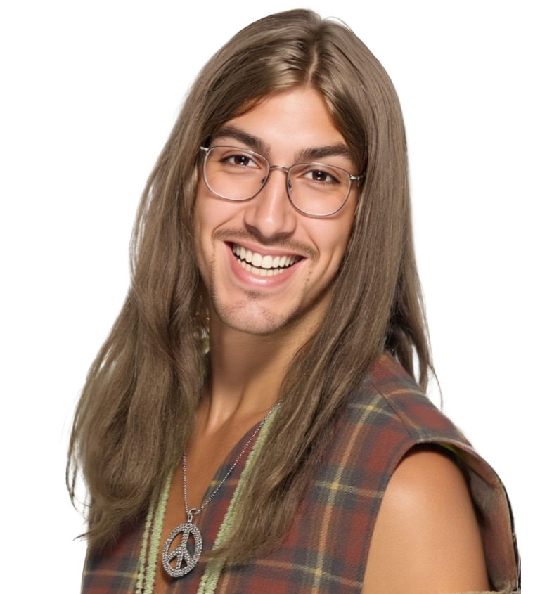 Pánská paruka - 80s hippie muž