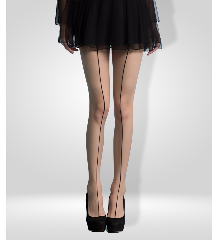 Punčochové kalhoty - s proužkem, černé