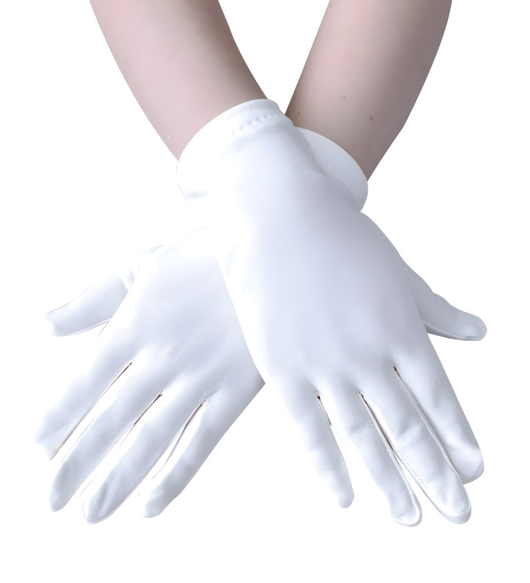 Krátké rukavice - bílé