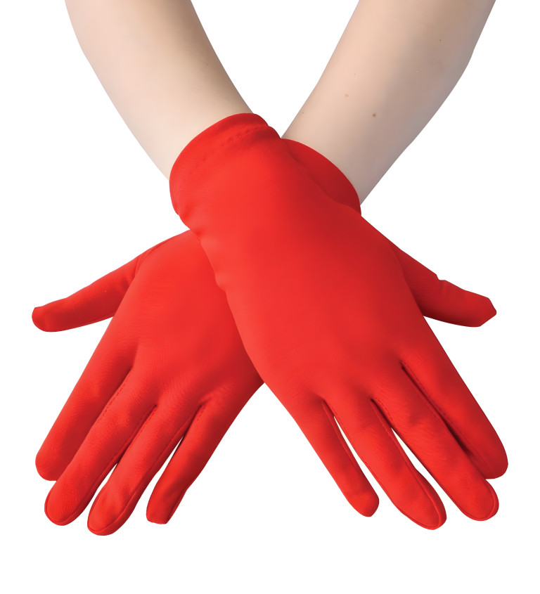 Krátké rukavice - červené