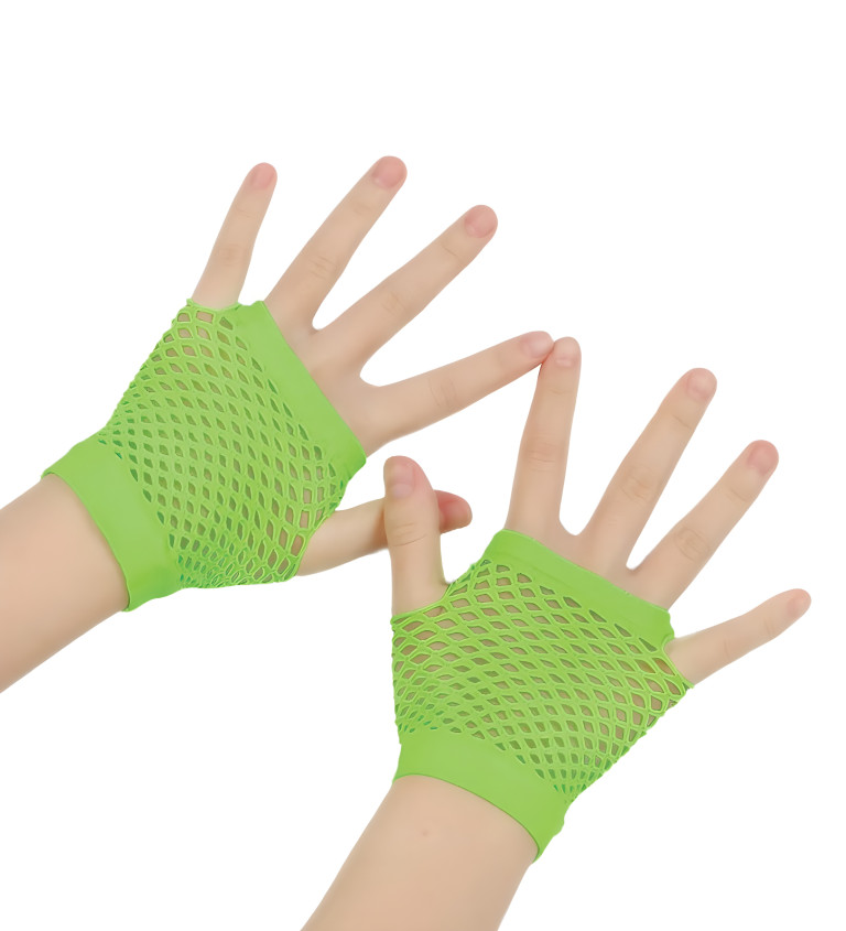 Krátké síťované rukavice - zelené