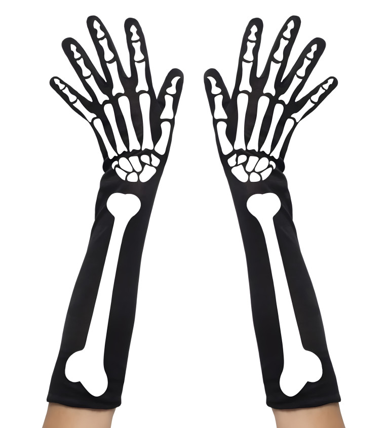 Dlouhé rukavice - kostlivec